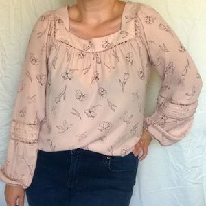 Blush Pink Floral Print Top